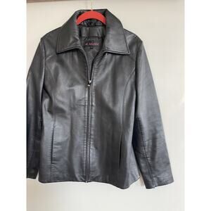 NEW WILSONS LEATHER M. JULIAN THINSULATE LEATHER SCUBA JACKET $375‎ Black Size S